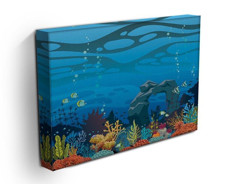 Reef with fish and stone arch Canvas Print or Poster - Canvas Art Rocks - 3