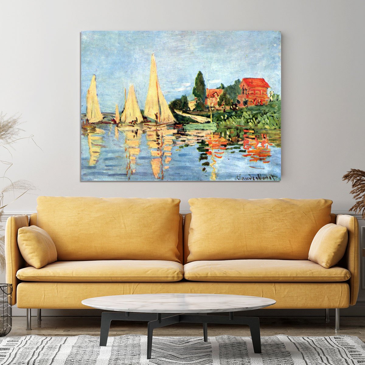 Regatta at Argenteuil by Monet Canvas Print or Poster