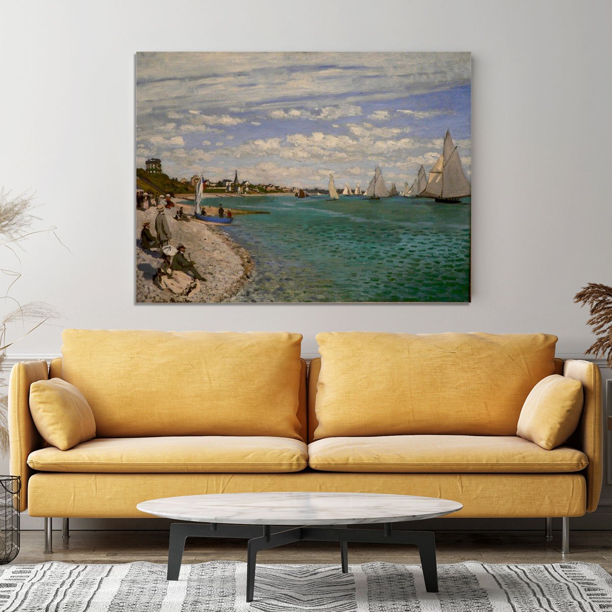 Regatta at St. Adresse by Monet Canvas Print or Poster