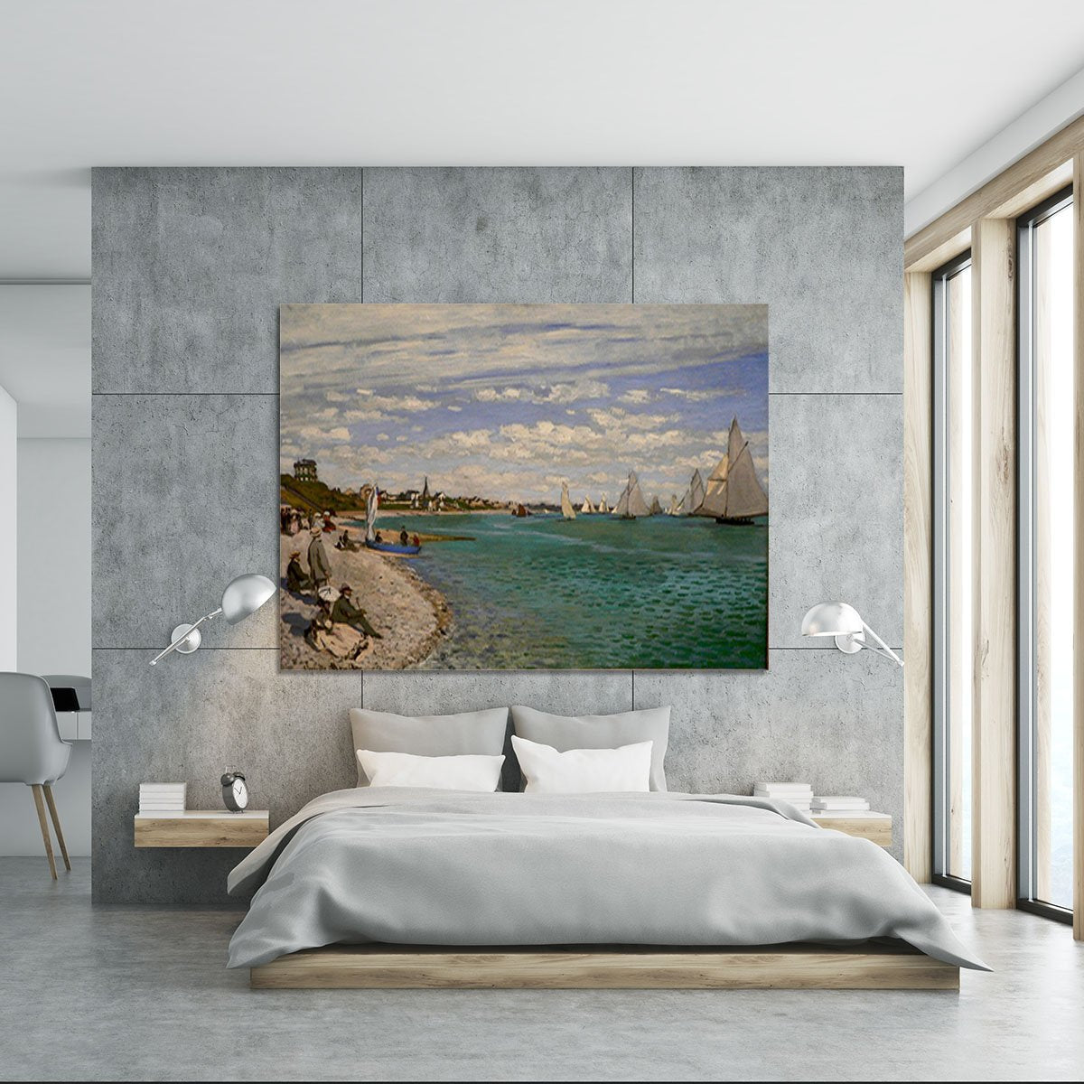 Regatta at St. Adresse by Monet Canvas Print or Poster