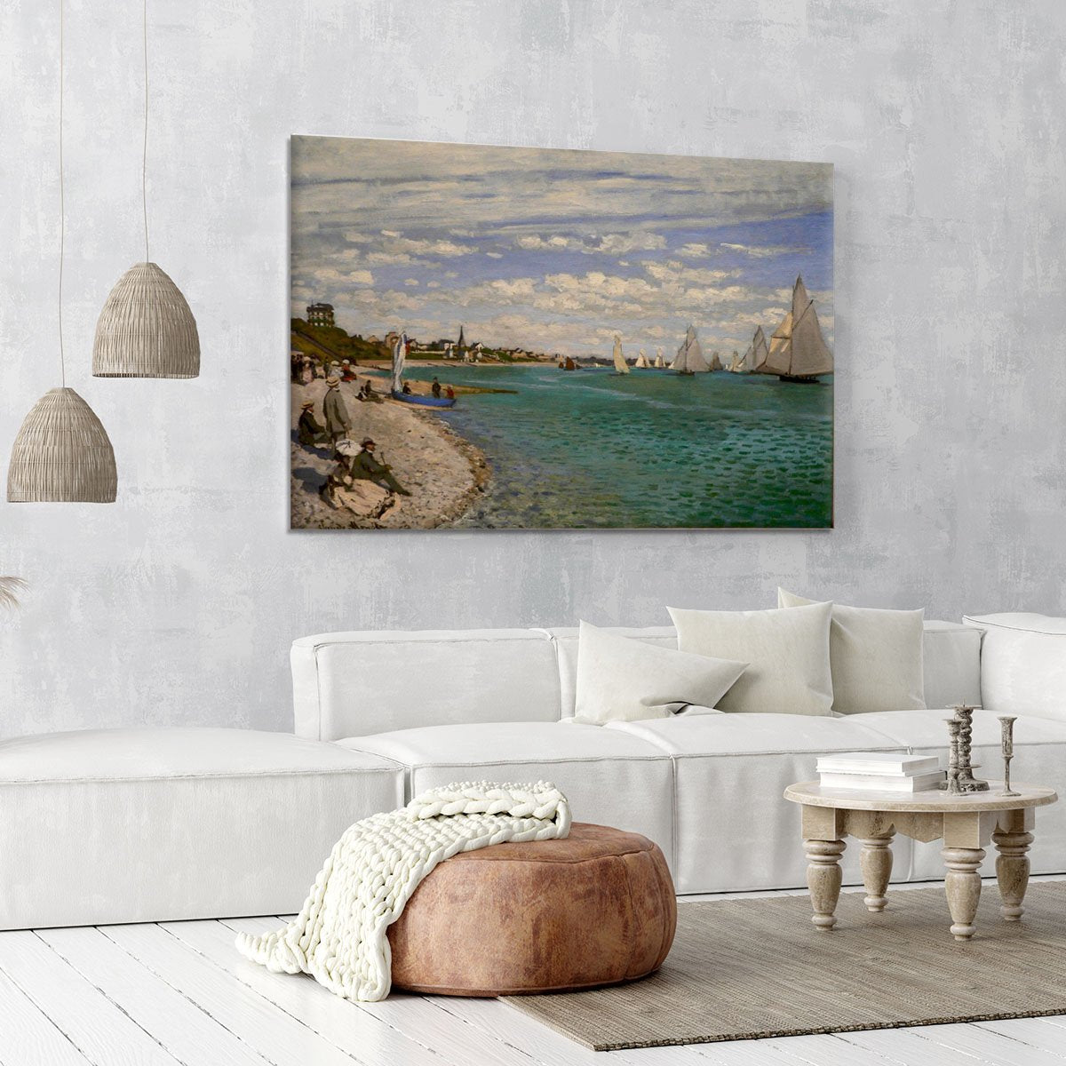 Regatta at St. Adresse by Monet Canvas Print or Poster