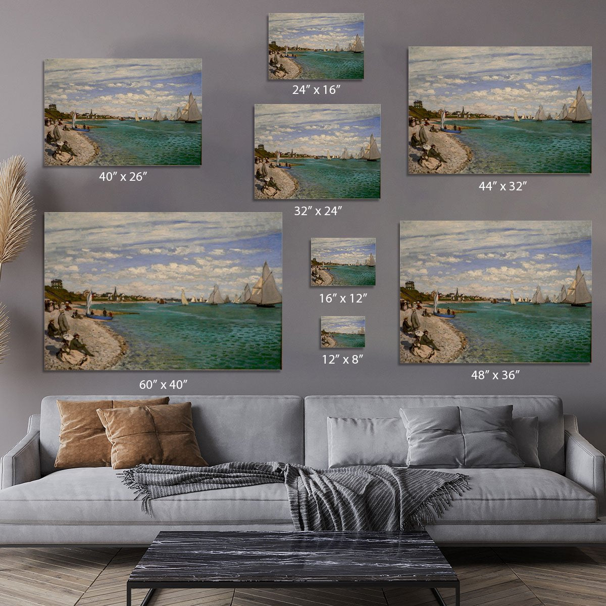Regatta at St. Adresse by Monet Canvas Print or Poster