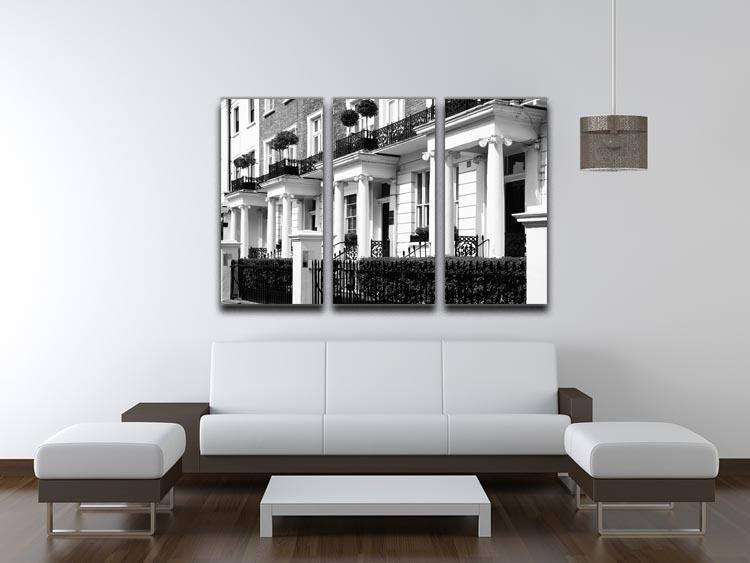 Regency Georgian terraced town house 3 Split Panel Canvas Print - Canvas Art Rocks - 3