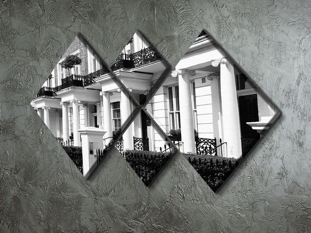 Regency Georgian terraced town house 4 Square Multi Panel Canvas  - Canvas Art Rocks - 2