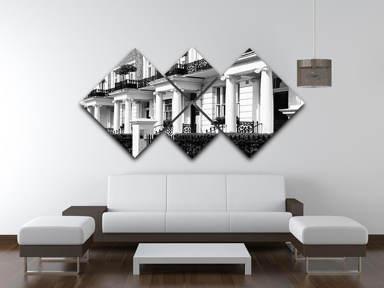 Regency Georgian terraced town house 4 Square Multi Panel Canvas  - Canvas Art Rocks - 3