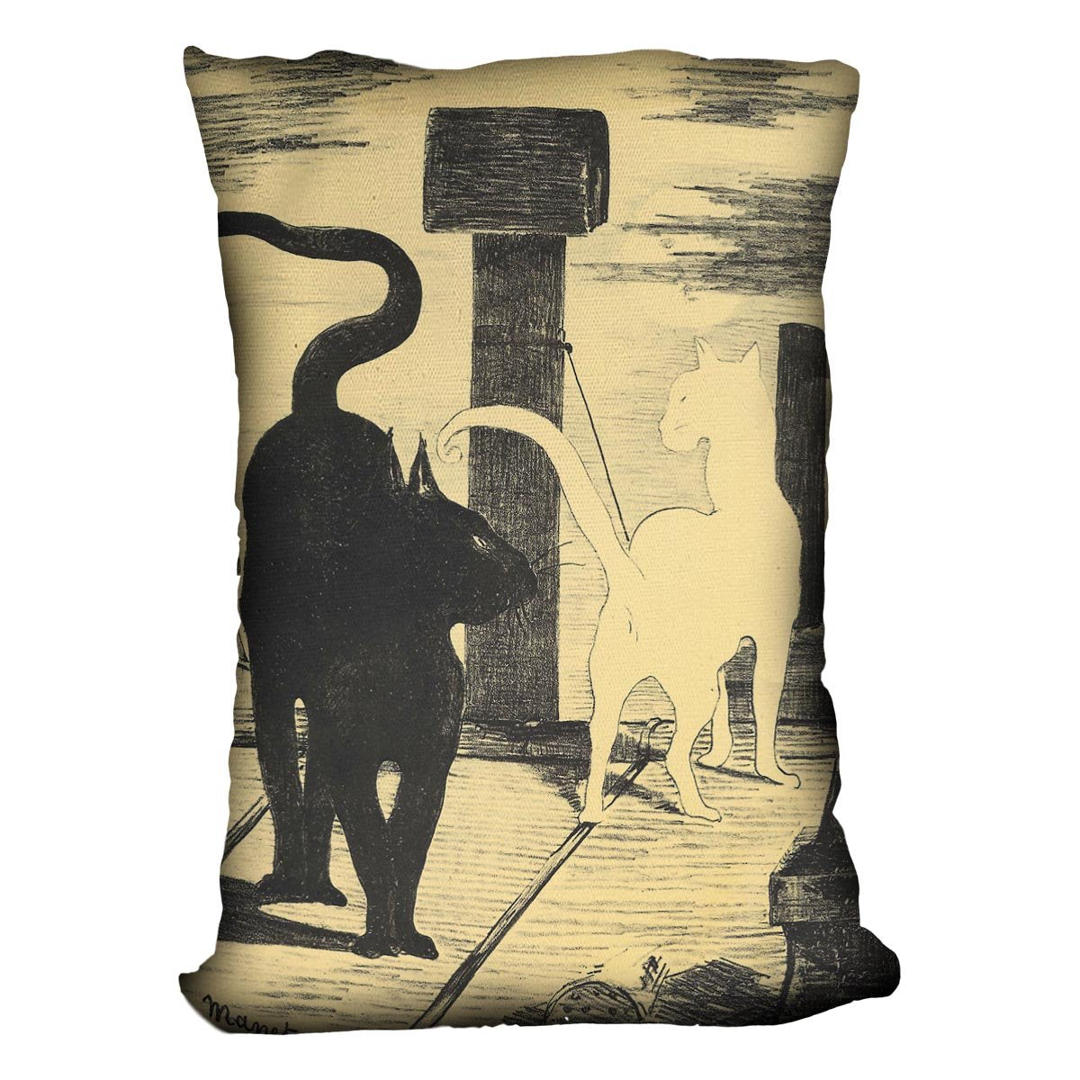 Rendevouz of Cats by Manet Throw Pillow