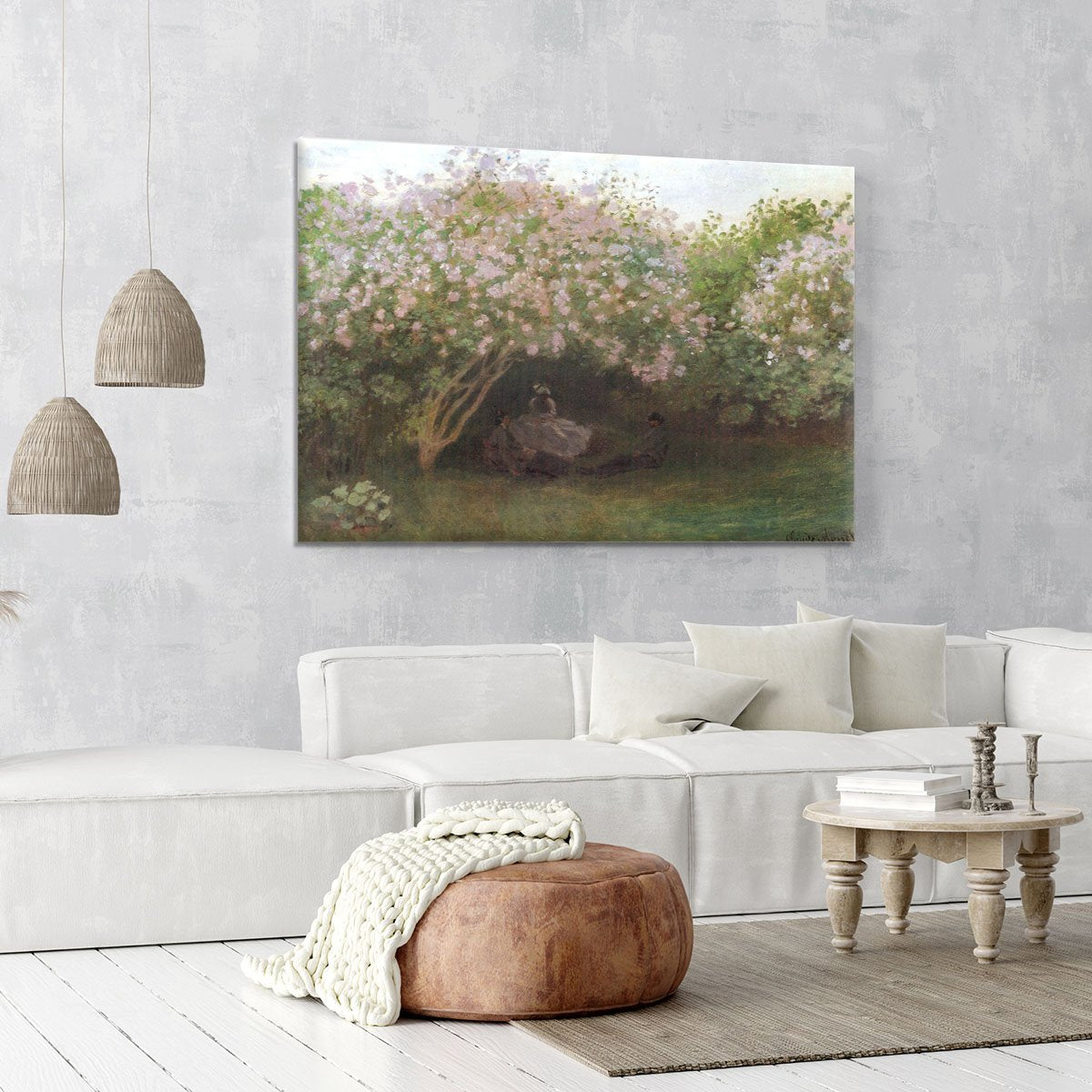 Repos sous les lilas 1872 by Monet Canvas Print or Poster