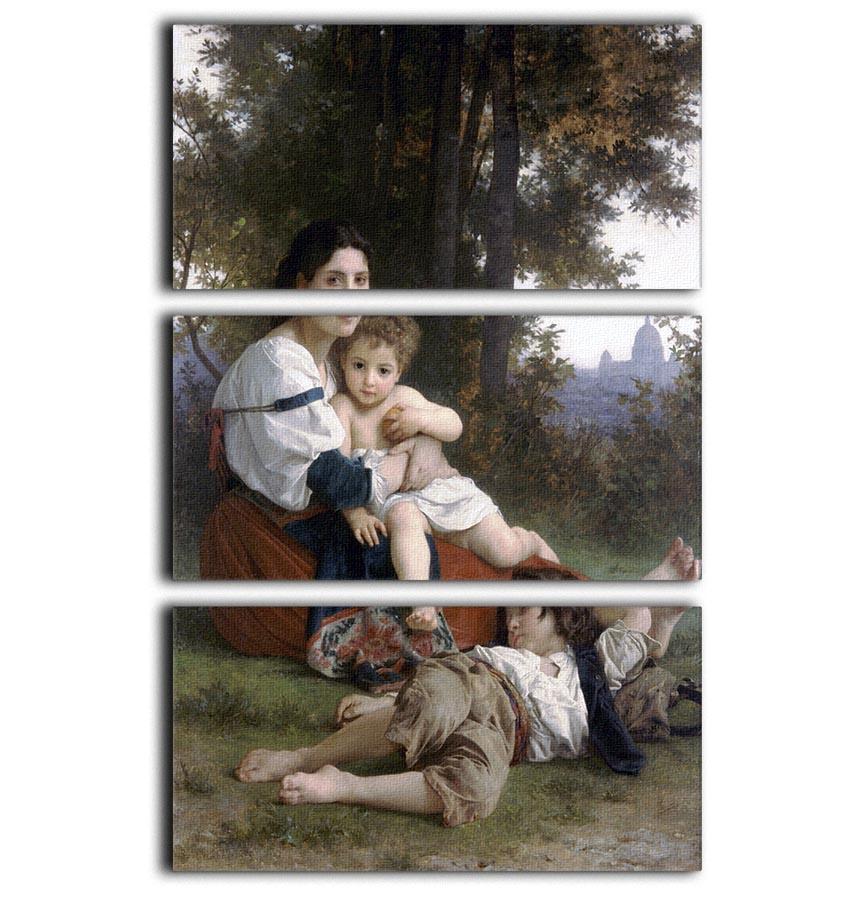 Rest By Bouguereau 3 Split Panel Canvas Print - Canvas Art Rocks - 1