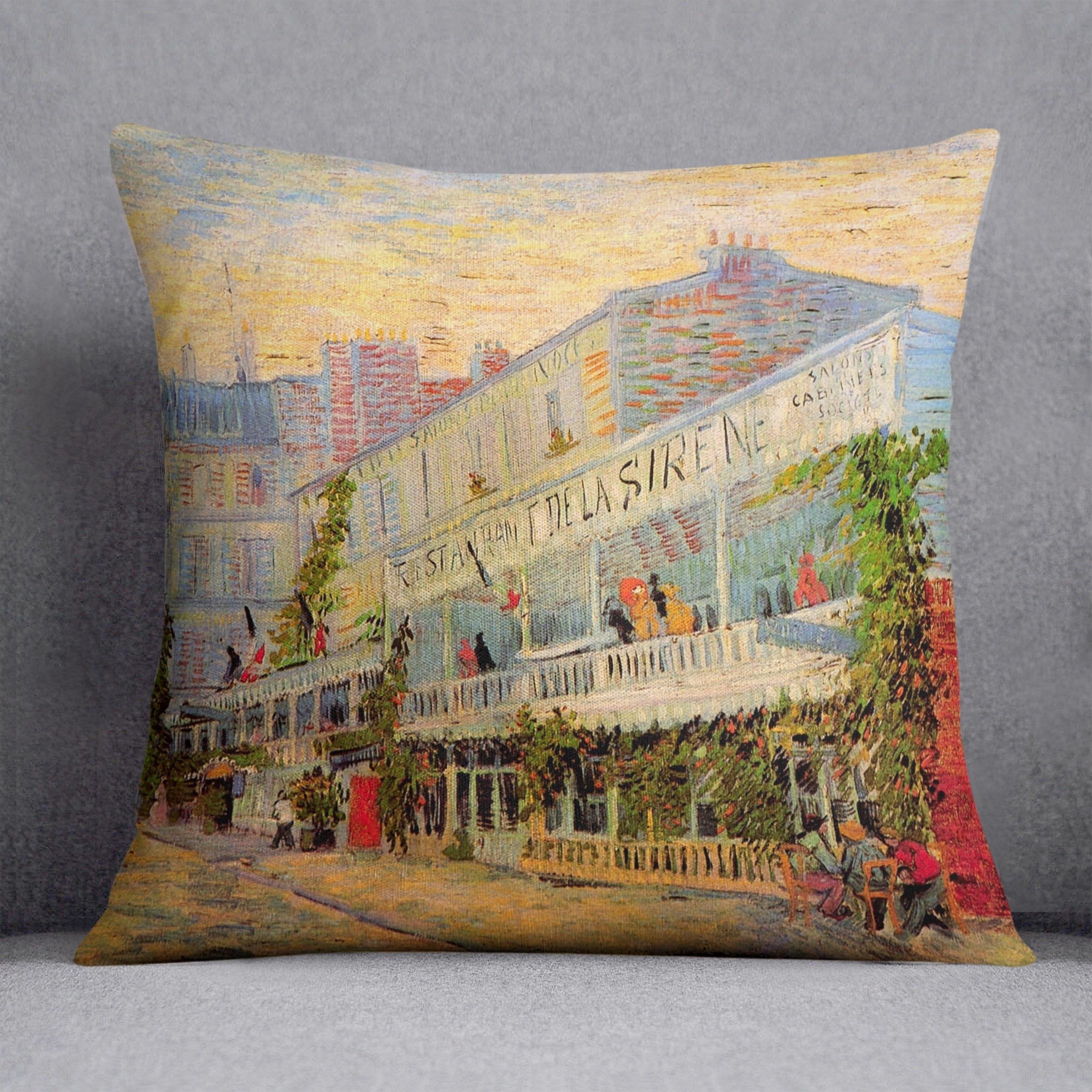 Restaurant de la Sirene at Asnieres by Van Gogh Throw Pillow