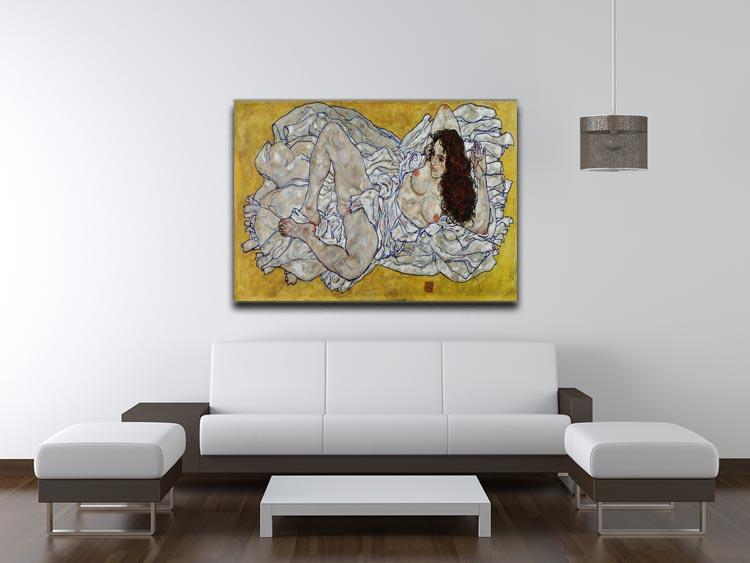 Resting nude by Egon Schiele Canvas Print or Poster - Canvas Art Rocks - 4
