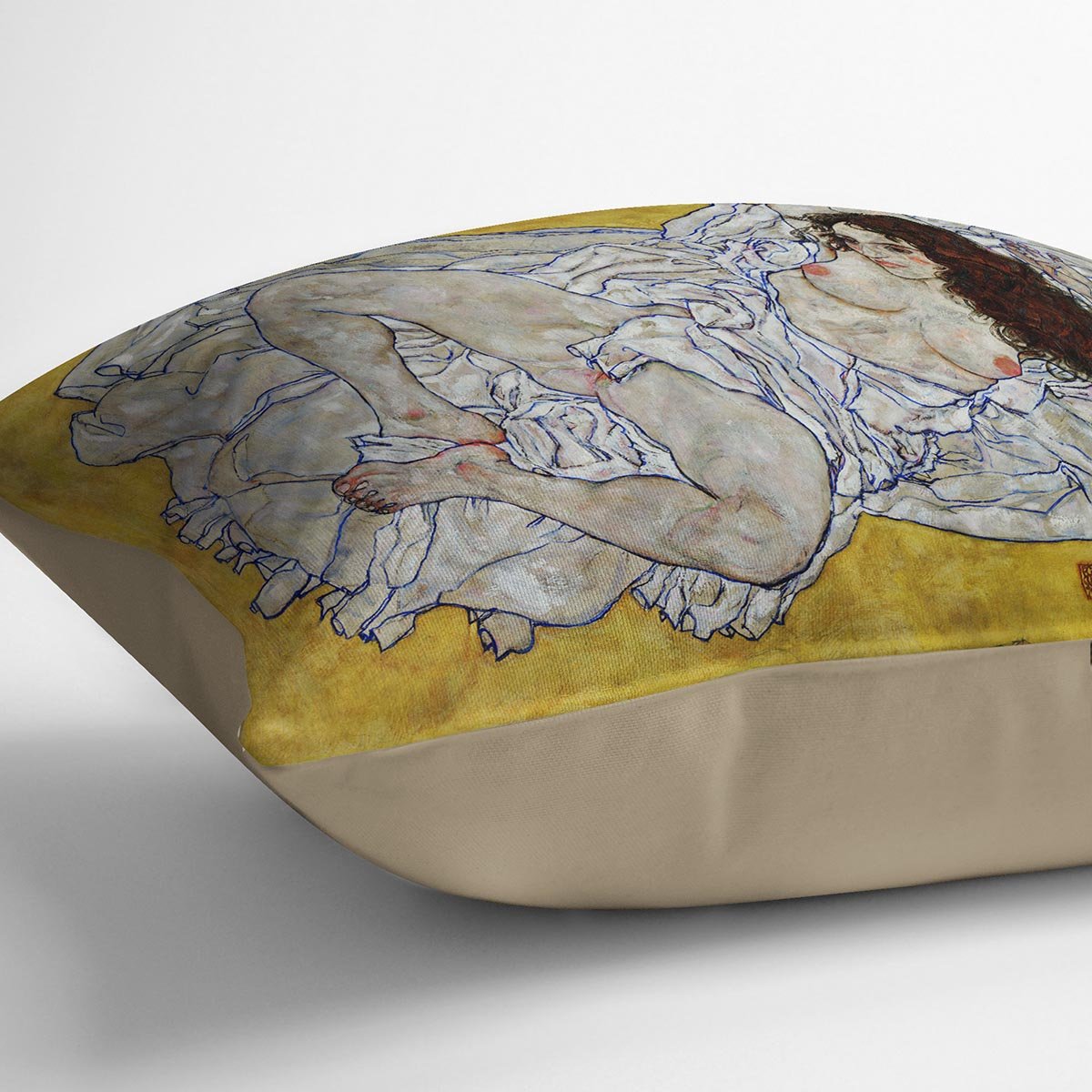 Resting nude by Egon Schiele Cushion