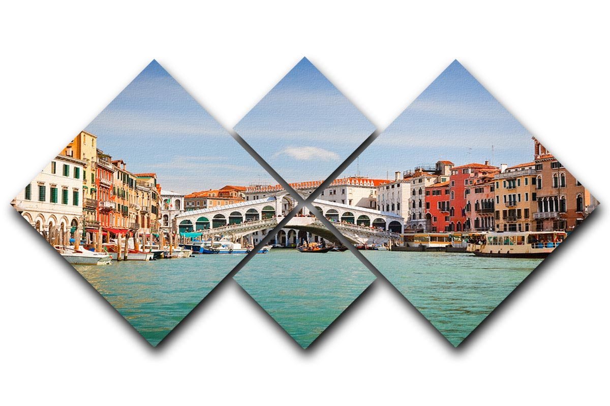 Rialto Bridge 4 Square Multi Panel Canvas  - Canvas Art Rocks - 1