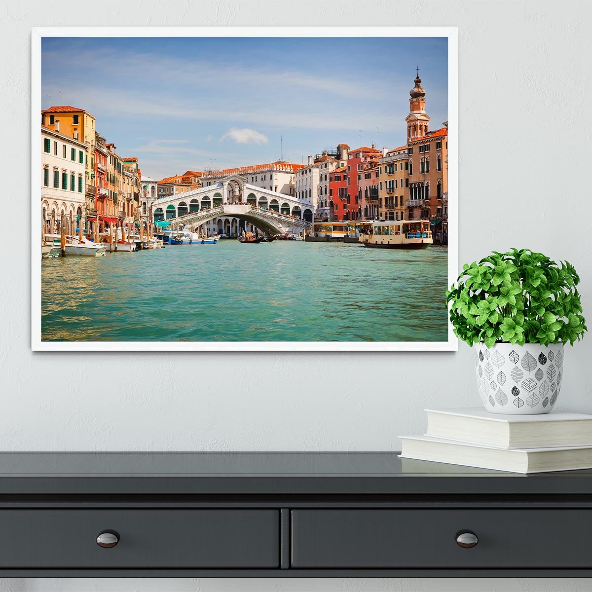 Rialto Bridge Framed Print - Canvas Art Rocks -6