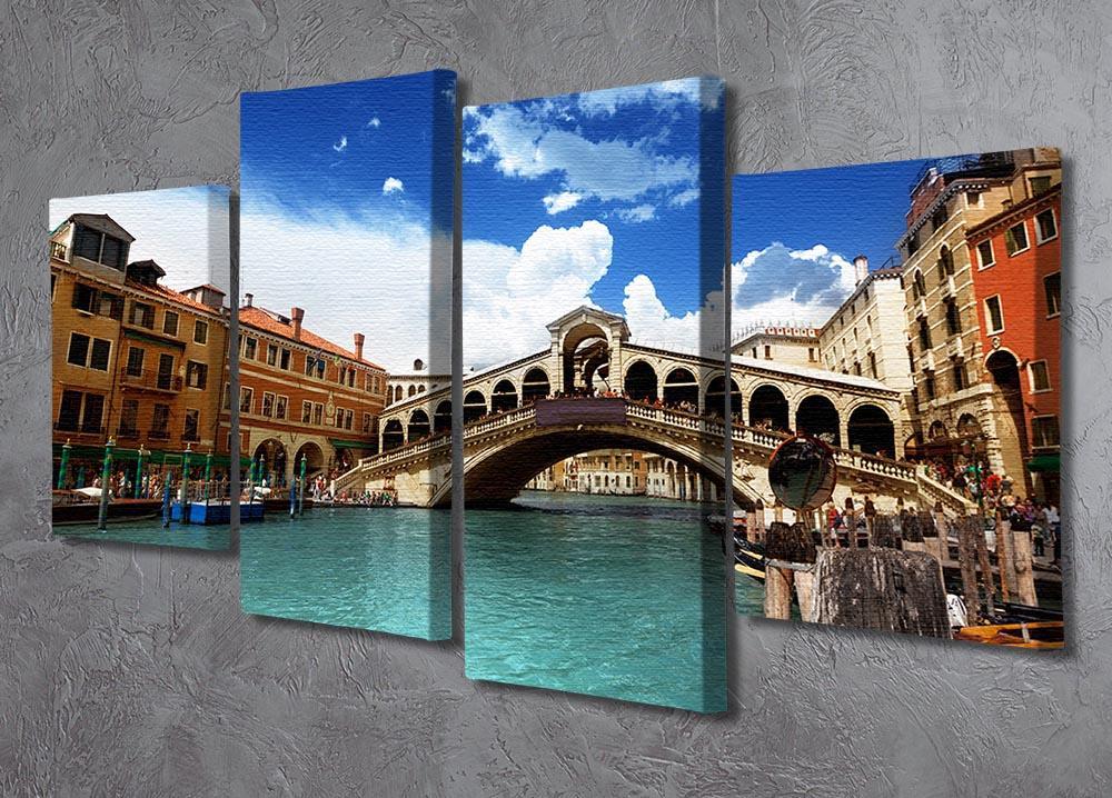 Rialto bridge in Venice 4 Split Panel Canvas  - Canvas Art Rocks - 2