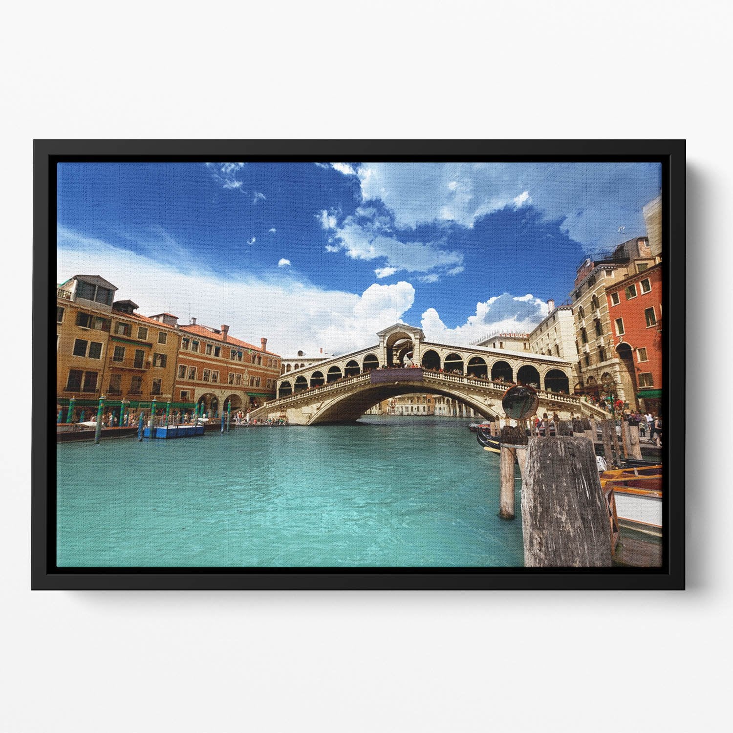 Rialto bridge in Venice Floating Framed Canvas