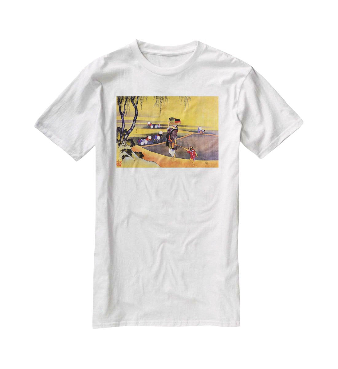 Rice fields by Hokusai T-Shirt - Canvas Art Rocks - 5