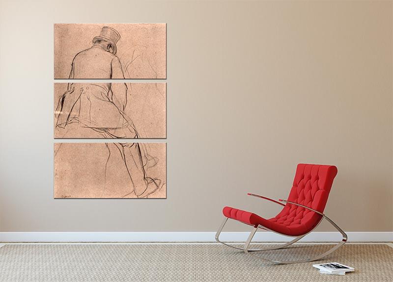 Rider by Degas 3 Split Panel Canvas Print - Canvas Art Rocks - 2