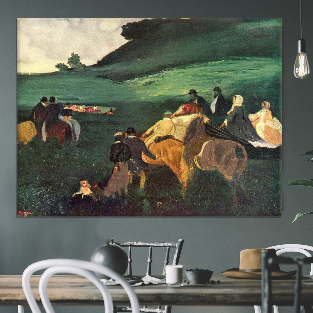 Riders in the landscape by Degas Canvas Print or Poster