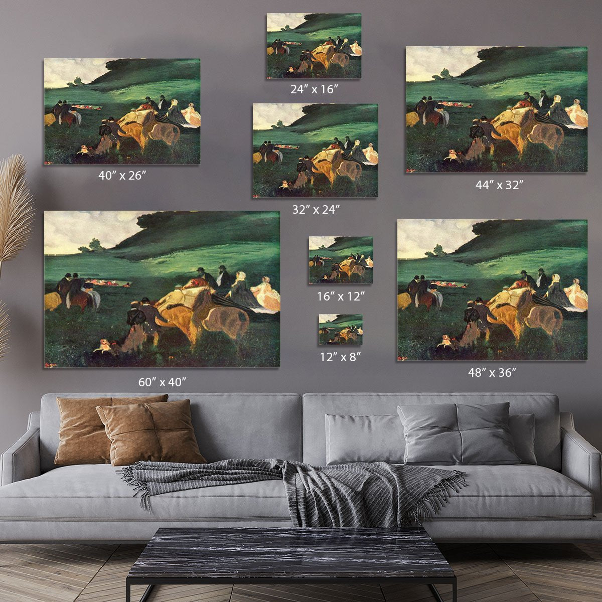 Riders in the landscape by Degas Canvas Print or Poster