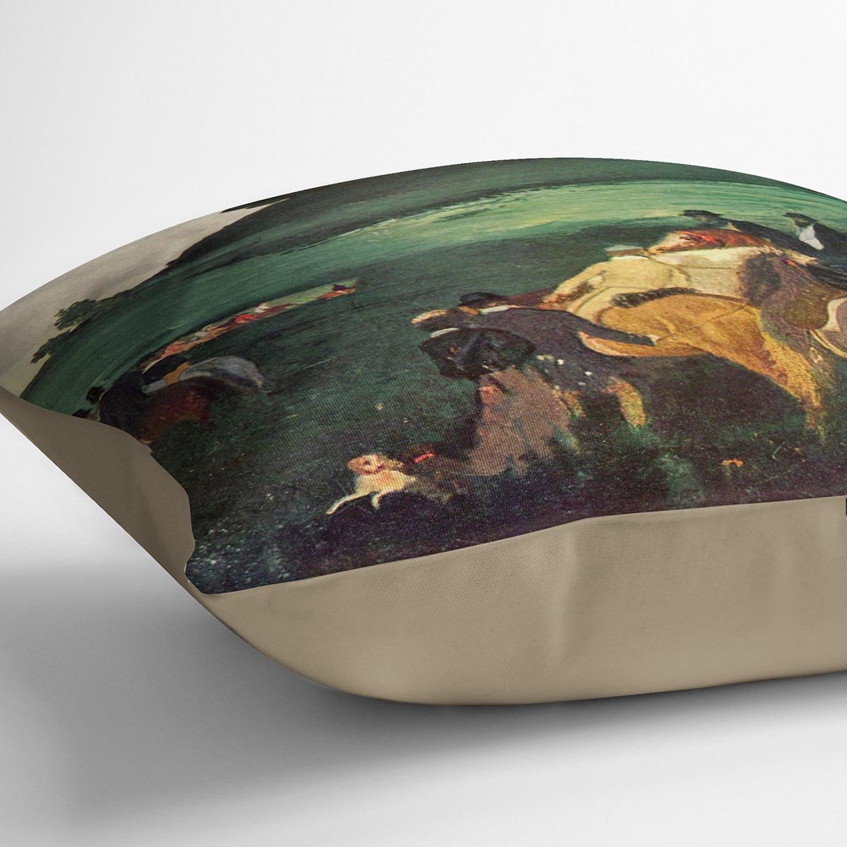 Riders in the landscape by Degas Cushion