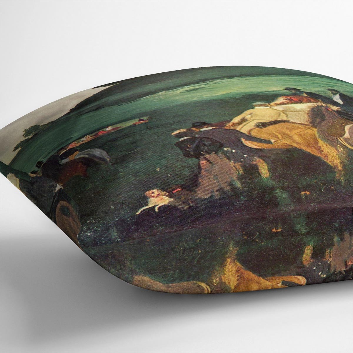 Riders in the landscape by Degas Cushion