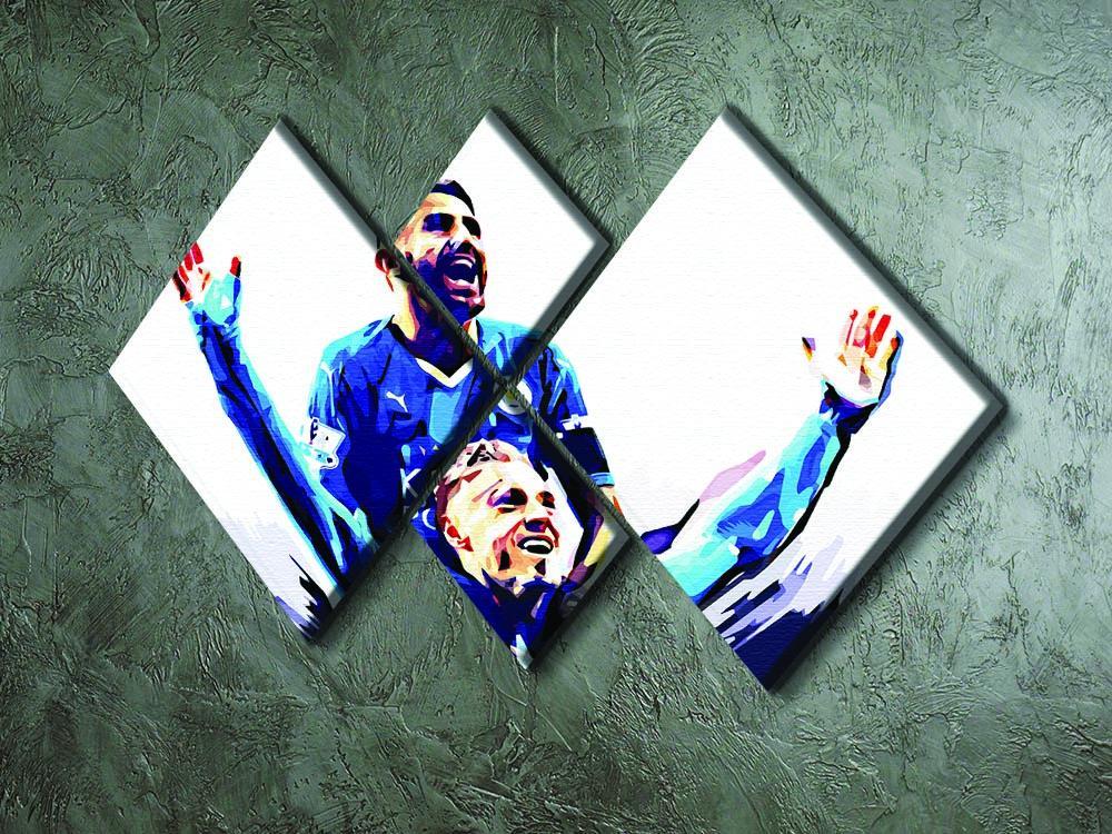 Rihad Mahrez and Jamie Vardy 4 Square Multi Panel Canvas - Canvas Art Rocks - 2