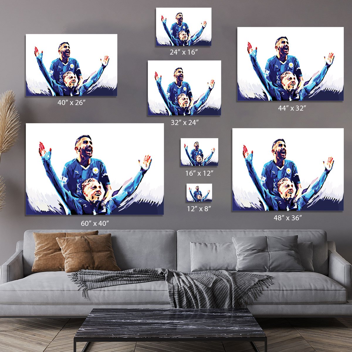 Rihad Mahrez and Jamie Vardy Canvas Print or Poster