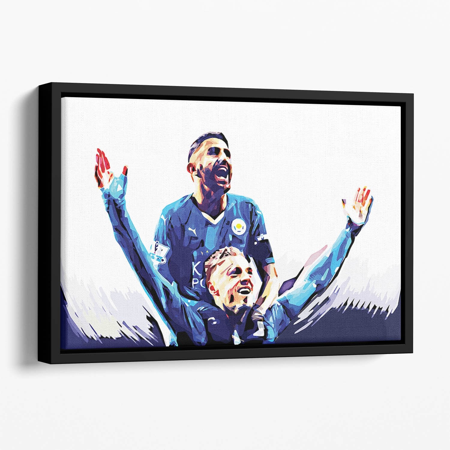 Rihad Mahrez and Jamie Vardy Floating Framed Canvas