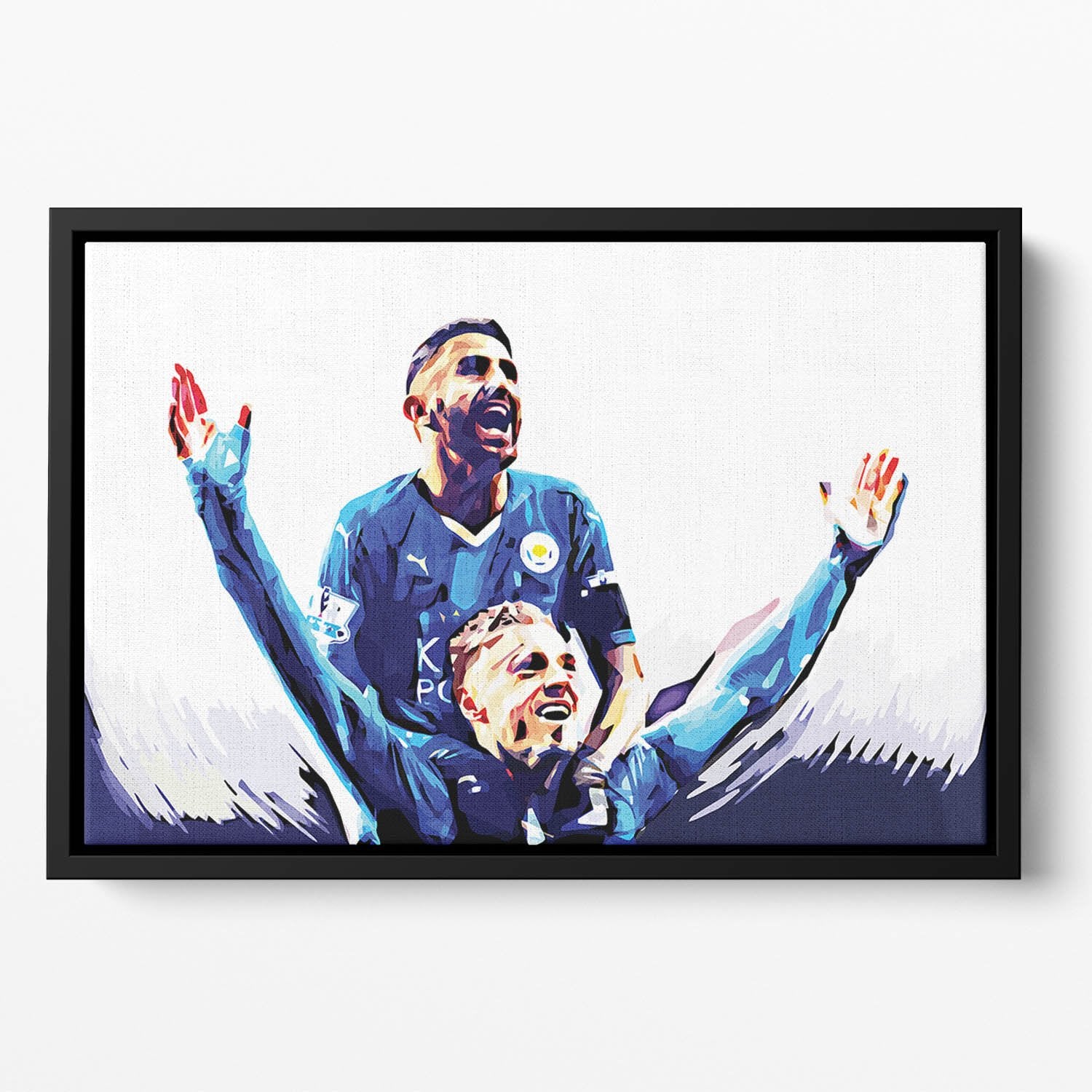 Rihad Mahrez and Jamie Vardy Floating Framed Canvas