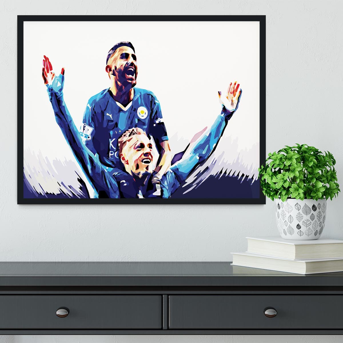 Rihad Mahrez and Jamie Vardy Framed Print - Canvas Art Rocks - 2