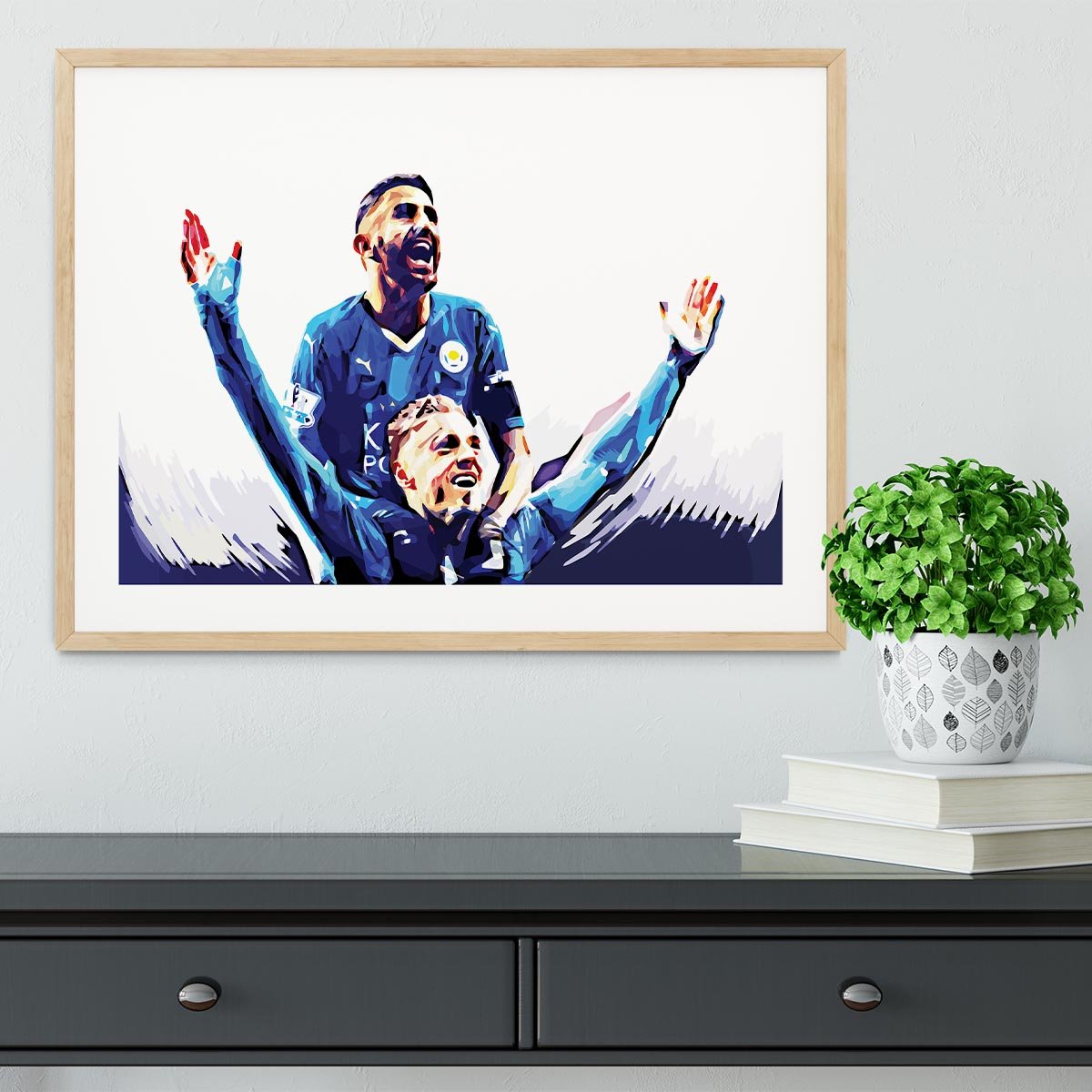Rihad Mahrez and Jamie Vardy Framed Print - Canvas Art Rocks - 3