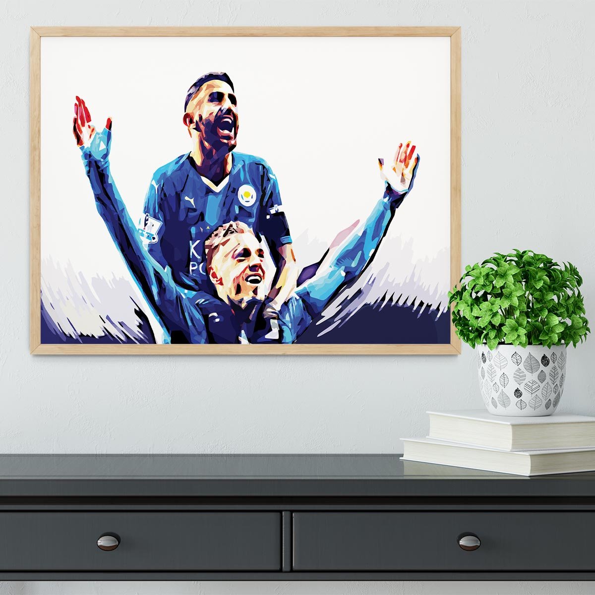 Rihad Mahrez and Jamie Vardy Framed Print - Canvas Art Rocks - 4