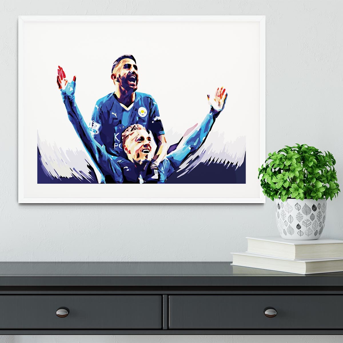 Rihad Mahrez and Jamie Vardy Framed Print - Canvas Art Rocks - 5