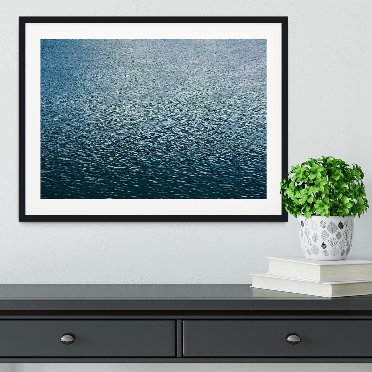Ripple on blue water Framed Print - Canvas Art Rocks - 1