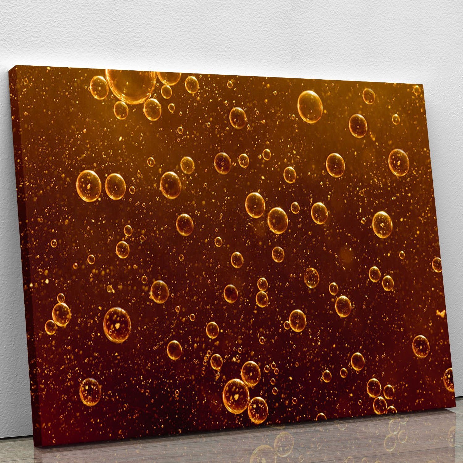 Rising orange bubbles Canvas Print or Poster