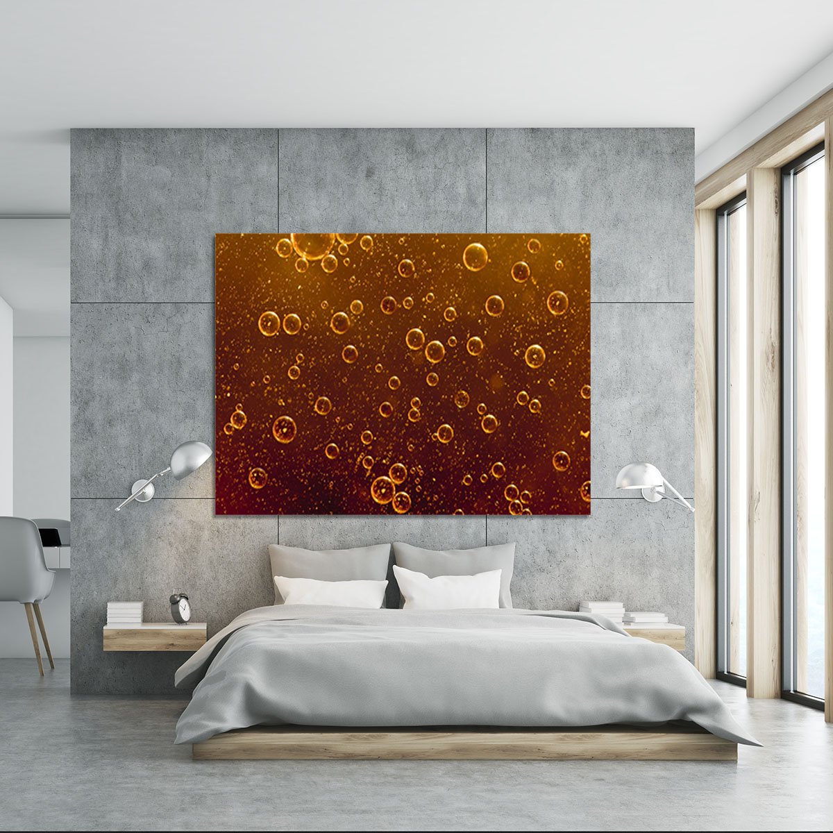 Rising orange bubbles Canvas Print or Poster