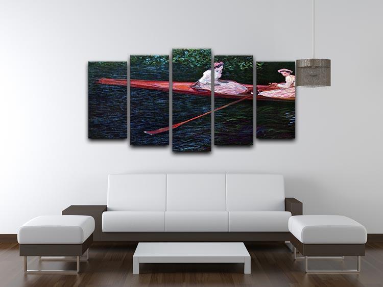 River Epte by Monet 5 Split Panel Canvas - Canvas Art Rocks - 3