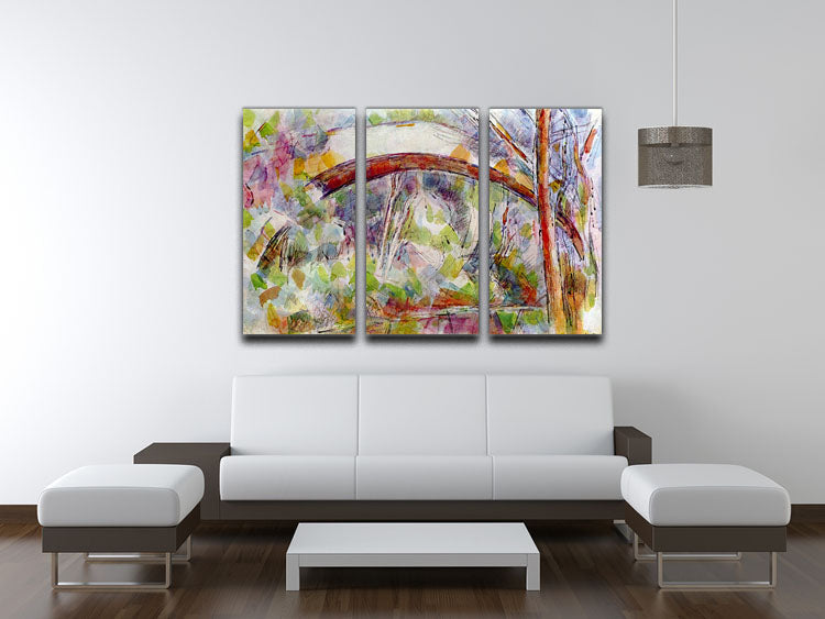 River at the Bridge of Three Sources by Cezanne 3 Split Panel Canvas Print - Canvas Art Rocks - 3