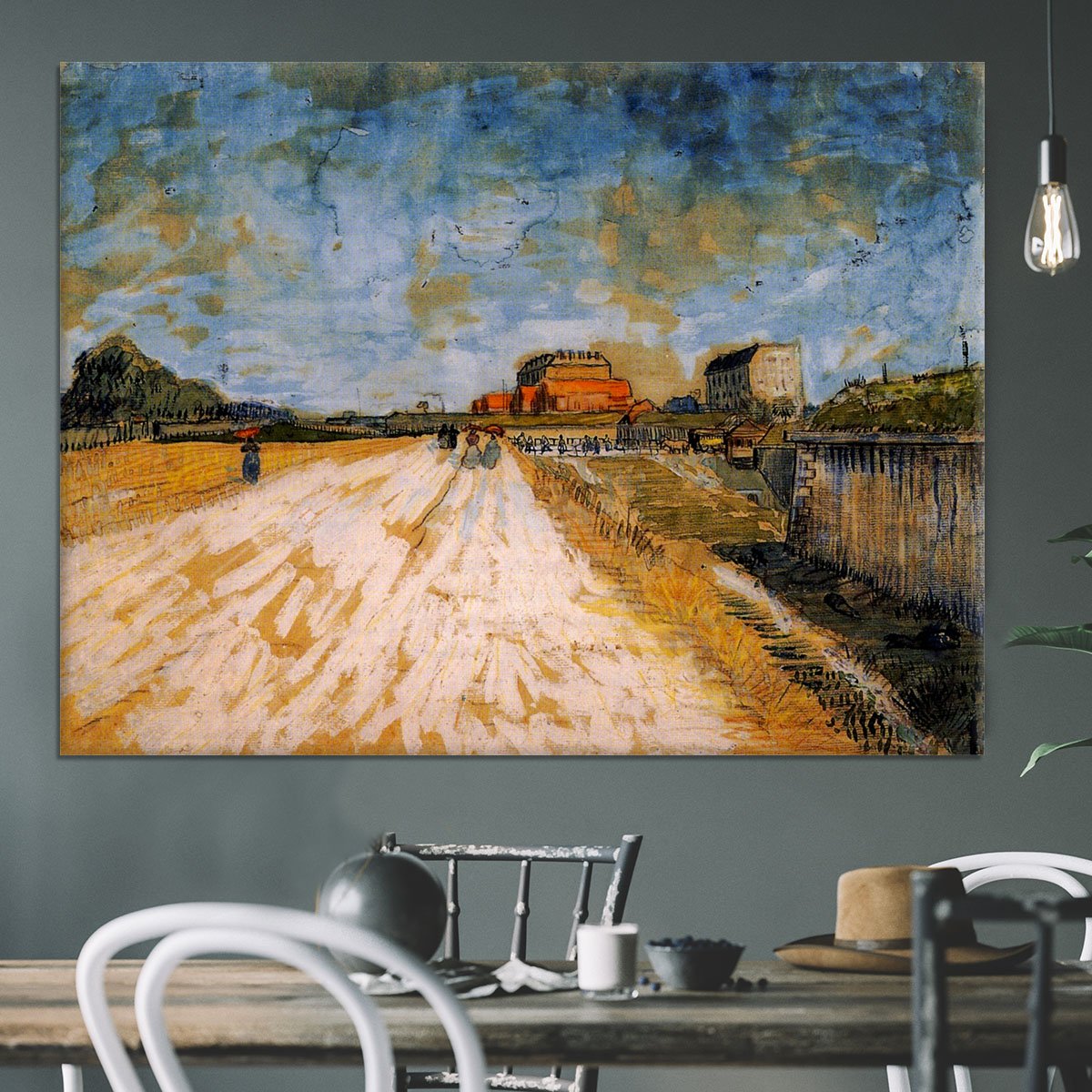 Road Running Beside the Paris Ramparts by Van Gogh Canvas Print or Poster