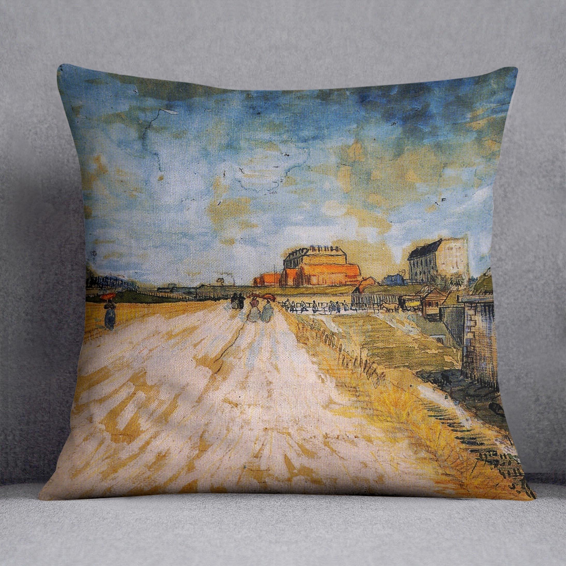 Road Running Beside the Paris Ramparts by Van Gogh Throw Pillow