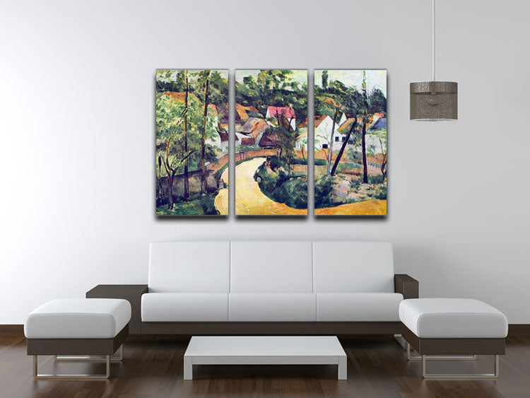 Road bend by Cezanne 3 Split Panel Canvas Print - Canvas Art Rocks - 3
