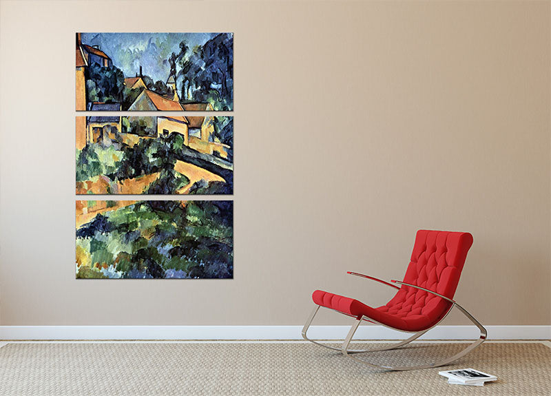 Road curve in Montgeroult by Cezanne 3 Split Panel Canvas Print - Canvas Art Rocks - 2