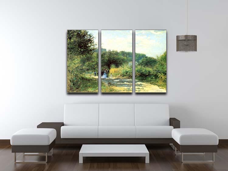 Road to Louveciennes by Renoir 3 Split Panel Canvas Print - Canvas Art Rocks - 3