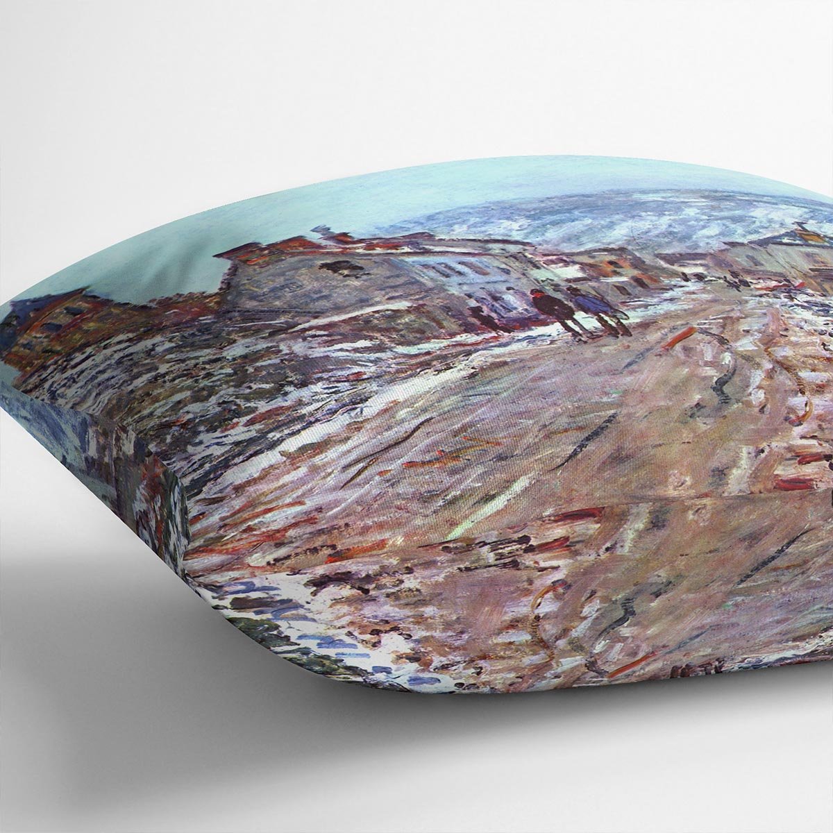 Road to Vetheuil in winter by Monet Throw Pillow