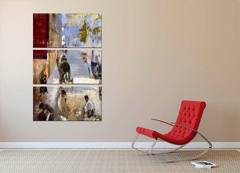 Road workers rue de Berne detail by Manet 3 Split Panel Canvas Print - Canvas Art Rocks - 2
