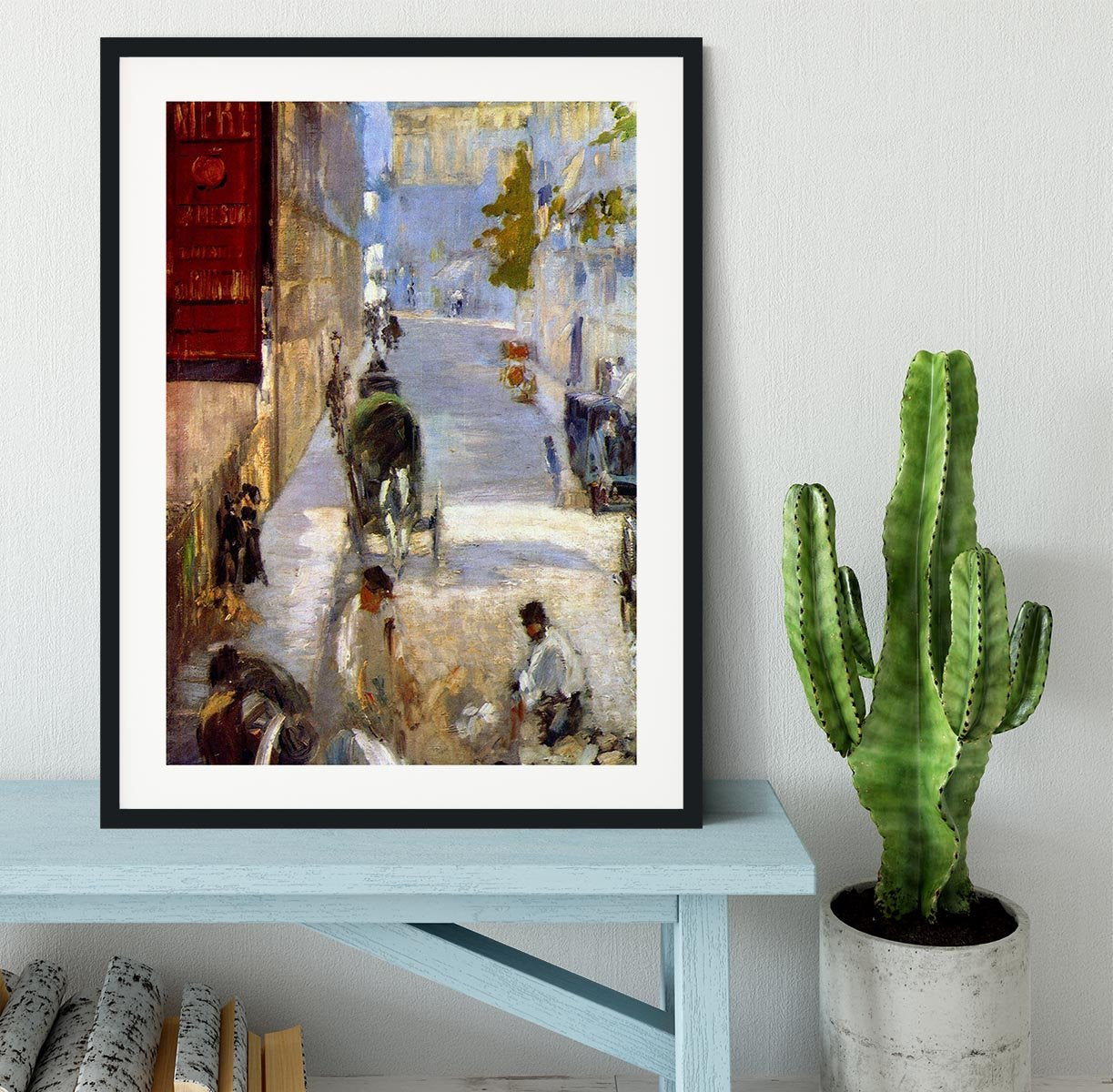 Road workers rue de Berne detail by Manet Framed Print - Canvas Art Rocks - 1