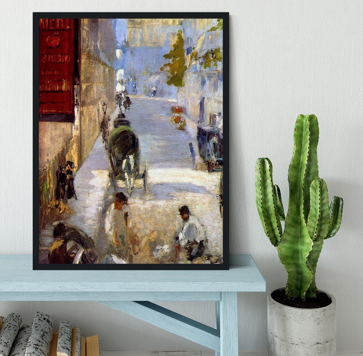 Road workers rue de Berne detail by Manet Framed Print - Canvas Art Rocks - 2