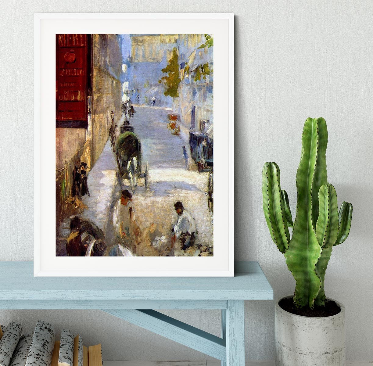 Road workers rue de Berne detail by Manet Framed Print - Canvas Art Rocks - 5