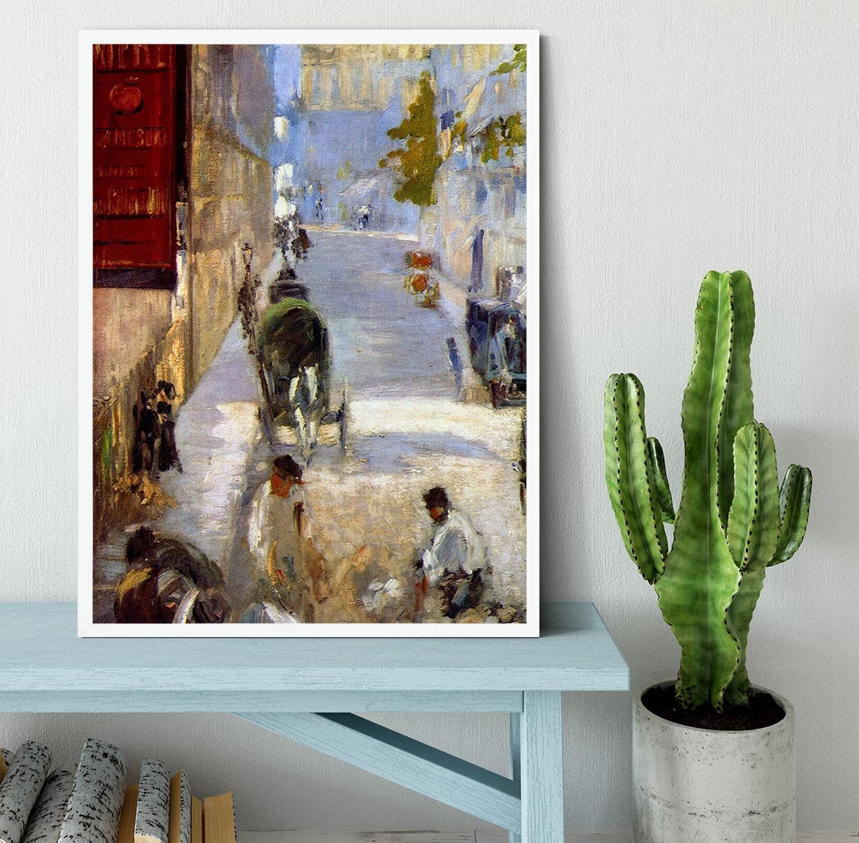 Road workers rue de Berne detail by Manet Framed Print - Canvas Art Rocks -6