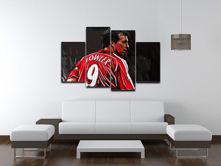 Robbie Fowler Liverpool 4 Split Panel Canvas - Canvas Art Rocks - 3